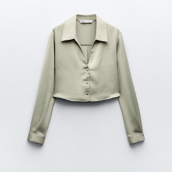 Zara cropped blouse satin effect - Picture 4 of 8